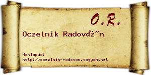 Oczelnik Radován névjegykártya